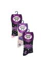 Lilac 9 Pairs Cotton Patterned Non Elastic Socks, Image 2 of 5