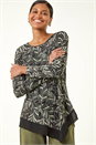 Sage Leaf Puff Print Stretch Top, Image 1 of 5