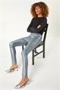Silver Coated Bengaline Stretch Trouser, Image 1 of 5