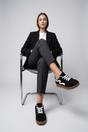 Black iKrush Black Poppy Womens Retro Stripe Gum Sole Trainers, Image 5 of 8