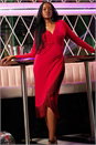 MAGENTA Tassel Trim Stretch Wrap Dress, Image 1 of 6