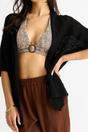 Black Crochet Knit Edge to Edge Cardigan, Image 3 of 4