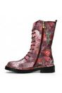 Red Womens Leather Gothic High Boots -INCASO, Image 4 of 7