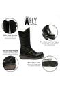 Black Womens Mid-Calf Platform Boots-MES2913, Image 3 of 6