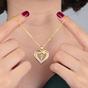 Gold Statement Love Heart Initial Necklace Gold Plated Necklace, Image 2 of 6