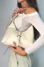 Beige Structured Shoulder Bag With Top Handle, Image 3 of 5
