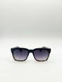 Black Square Sunglasses in Black Leopard, Image 5 of 8