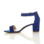 Royal Blue AJVANI Royal Blue Mid Block Heel Ankle Strap Sandals, Image 3 of 6
