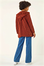 Rust Longline Hooded Cardigan, Image 3 of 5
