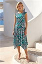 Emerald Leaf Print Hanky Hem Maxi Dress, Image 1 of 4