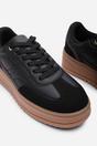 Black 'Yulia' Low Wedge Lace up trainer, Image 5 of 6