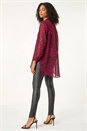 Red Collared Animal Print Blouse, Image 3 of 5