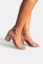 Silver iKrush Silver Bella Womens Glitter Block Heel Sandals, Image 7 of 7