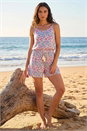 Pink Confetti Print Tassel Tie Playsuit, Image 2 of 4