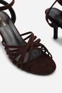 Brown Where's That From Brown 'Cyprus' Multi Cross Over Strap Mid Heels, Image 5 of 5