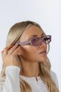 Purple Oval Rectangular Vintage Sunglasses in Purple, Image 2 of 6