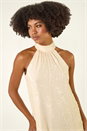 Cream  Sequin Bow Back Dress, Image 5 of 6