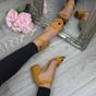 Yellow AJVANI Yellow Mid Block Heel Ankle Strap Sandals, Image 5 of 6