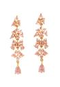 Pink Diva Elegant Leaf Dangle Earrings, Image 3 of 5