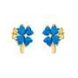 Gold Blue Opal Four Leaves Clover Sterling Silver Stud Earring, Image 1 of 1