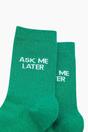 Green Ask Me Later Combed Cotton Glitter Socks, Image 2 of 4