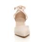 Natural AJVANI Natural Mid Block Heel Crossed Strap Pointed Toe 2 Part Heels, Image 6 of 6