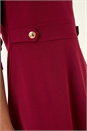 Wine V-Neck Buttoned Stretch Dress, Image 5 of 5