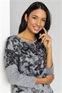 Black Butterfly Print Embellished Slouch Dress, Image 3 of 4
