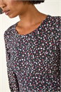 Navy  Ditsy Floral Print Stretch Dress, Image 5 of 5