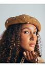 Dark Orange Faux Pearl Felt Beret, Image 5 of 7