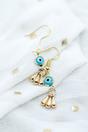 Silver Evil Eye Dangle Drop Earrings, Image 2 of 5