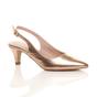 Rose Gold Mid Heel Slingback Pointed Toe Court Shoes, Image 1 of 6