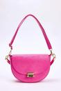 Pink Metal Clasp Saddle Shoulder Bag, Image 1 of 4
