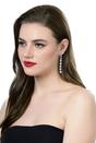 Silver Long Floral Dangle Earrings, Image 4 of 4