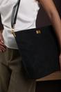 Black Where's That From Black 'Fern' Suede Shoulder Bag with Turn Lock, Image 2 of 7
