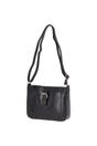 Black Vegetable Tanned Small Real Leather Shoulder Bag, Image 2 of 4