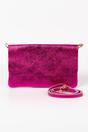 Pink Sarta Pink Metallic Italian Leather Clutch Bag, Image 3 of 3