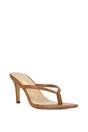 Brown XY LONDON Brown 'Celina' Stiletto High Heel Mules With Thong Strap, Image 2 of 6