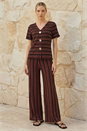 Chocolate Texture Stripe Stretch Trouser, Image 5 of 5
