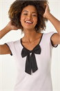 Light Pink Bow Front Stretch Top, Image 1 of 5