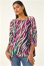 Multi Stripe Print Stretch Tunic Top, Image 1 of 5