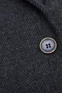 Navy Blue Infinity Leather Navy Blue Tweed 1920s Herringbone Navy Blazer, Image 6 of 6