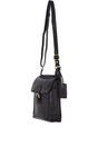 Black Vintage Small Leather Travel Shoulder Bag, Image 3 of 4