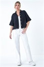 Black Cotton Relaxed Button Shirt, Image 2 of 5