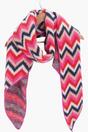 Red Zig Zag Stripe Winter Scarf, Image 2 of 4
