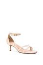 Beige 'Lea' Open Toe Strappy Low Kitten Heel Sandal Shoes, Image 2 of 5