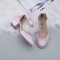 Light Pink AJVANI Light Pink Mid Block Heel Ankle Strap 2 Part Heels, Image 4 of 6