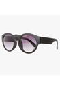 Black Matte Finish Retro Round Sunglasses, Image 2 of 3