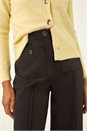 Black Pocket Button Smart Trousers, Image 5 of 5