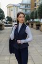 Black Infinity Leather Black Check Tweed Waistcoat Wool Blend Vest, Image 2 of 4